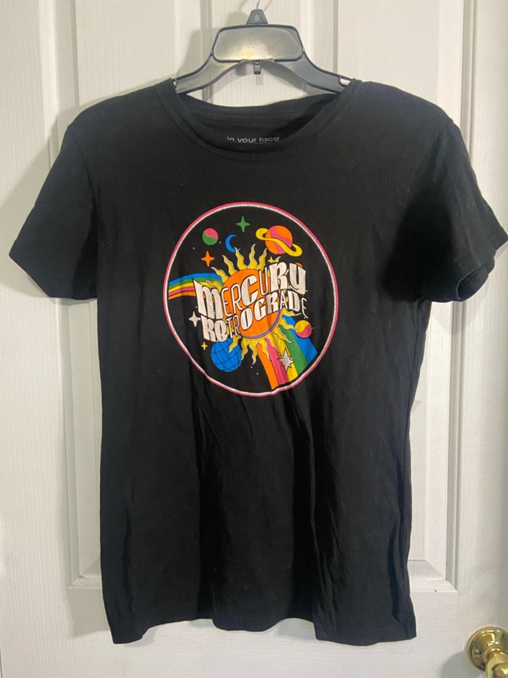 Women's Black 'Mercury Retrograde' Graphic Tee